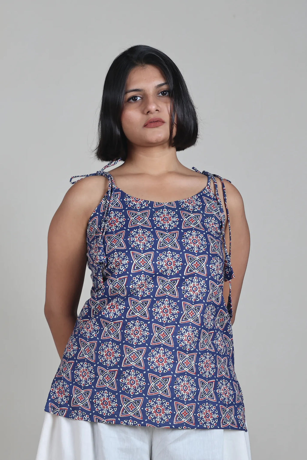 Jiya Shoulder Tie-Up Kurti Top