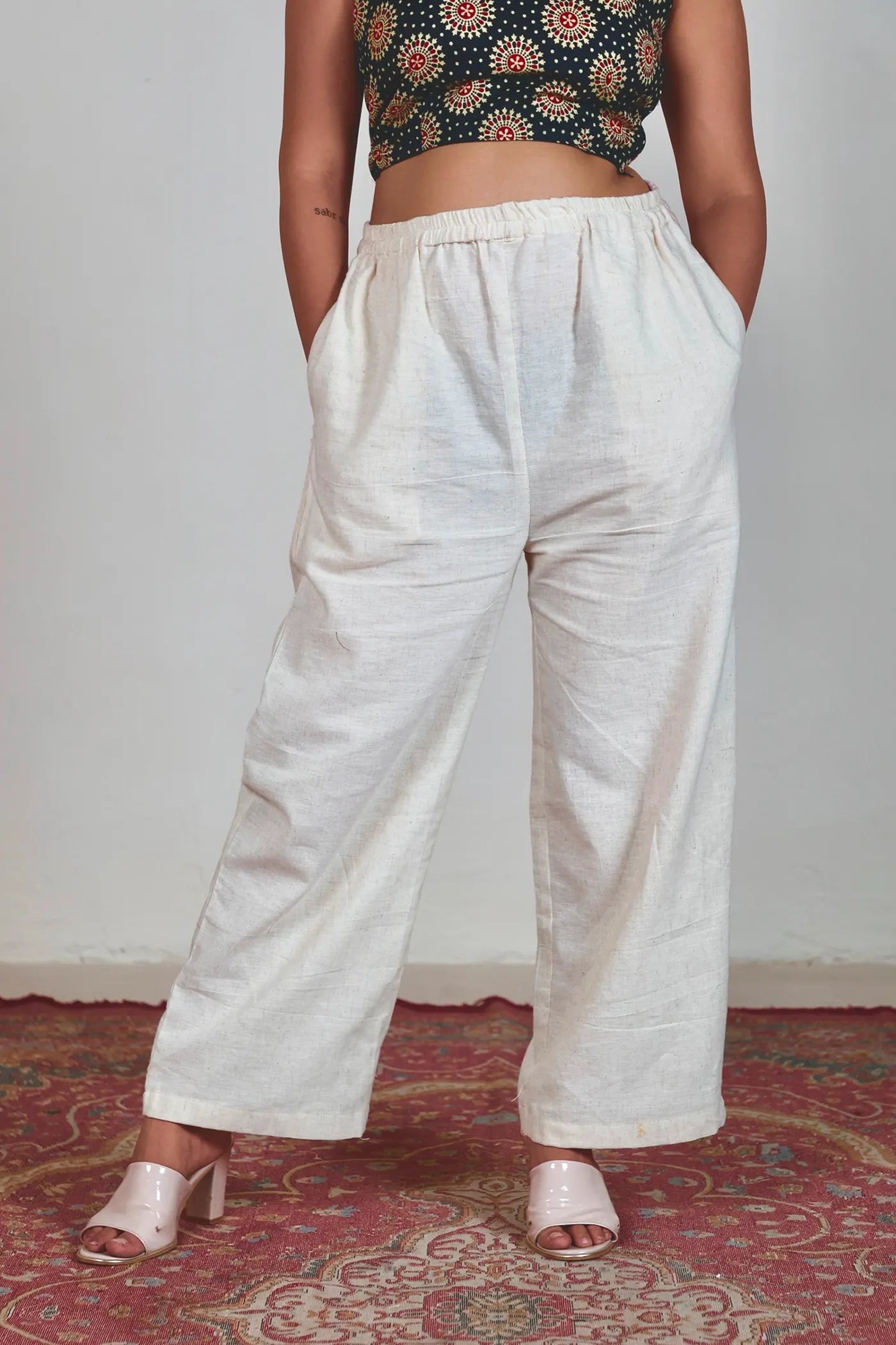 Beige Straight Bottoms