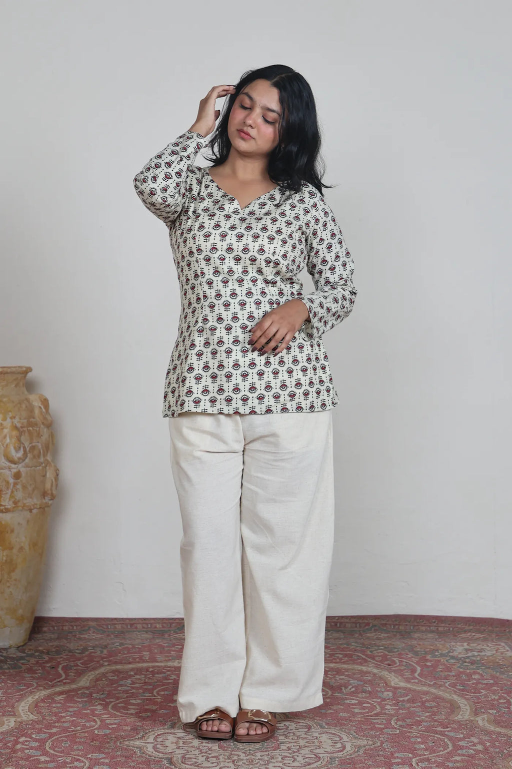 Beige Straight Bottoms