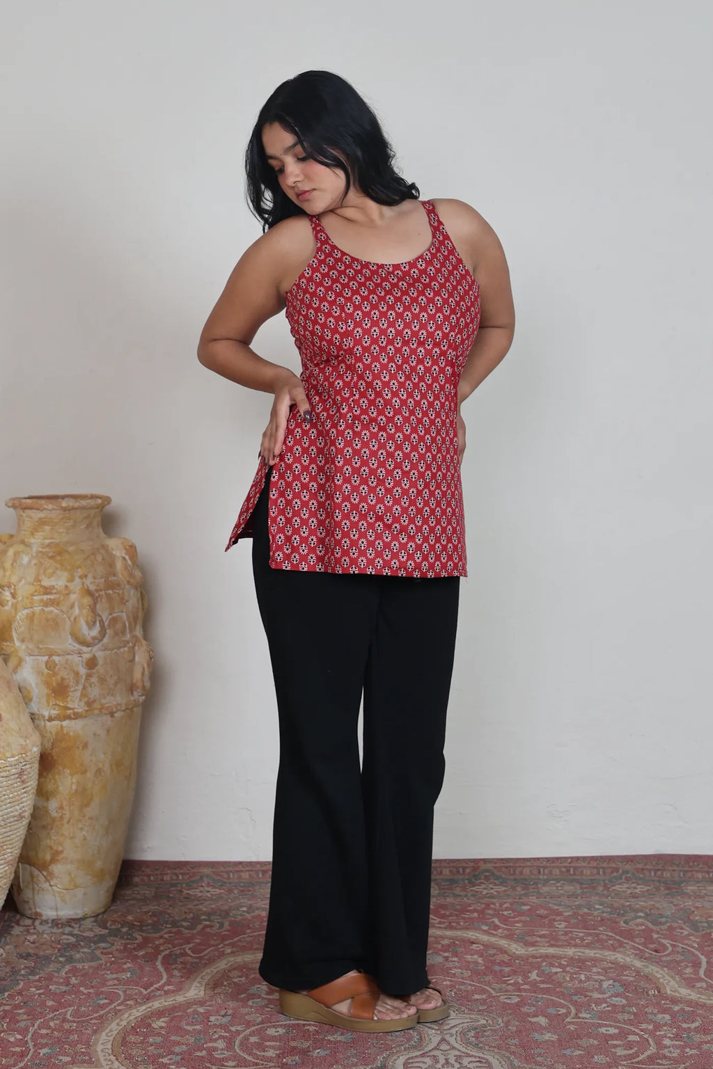 Leela Backless Tie-Up Short Kurti