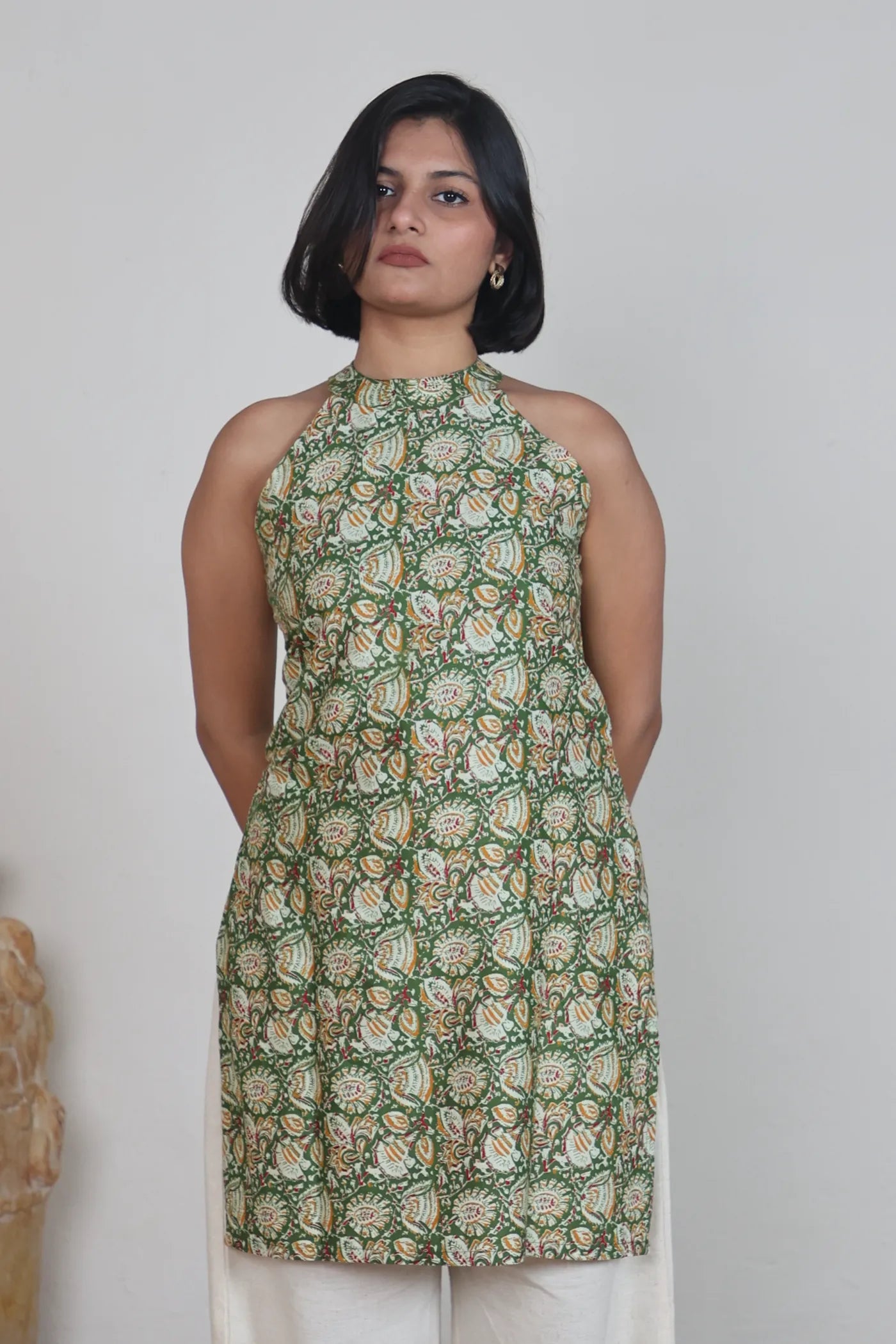 Vaishnavi High Neck Open Back Kurti