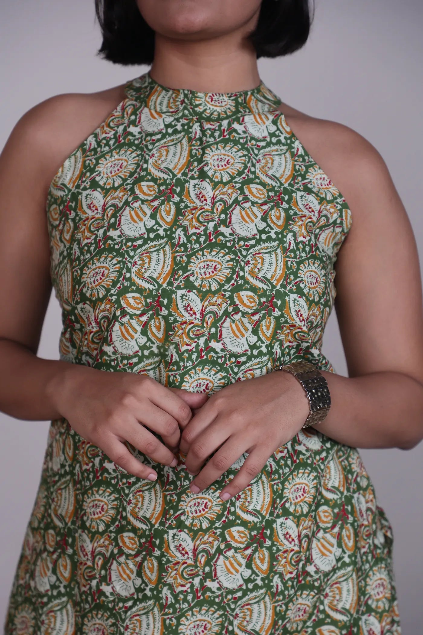 Vaishnavi High Neck Open Back Kurti